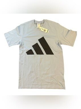 Adidas men’s multisport T-shirt, glow blue/black medium tall and WT light blue